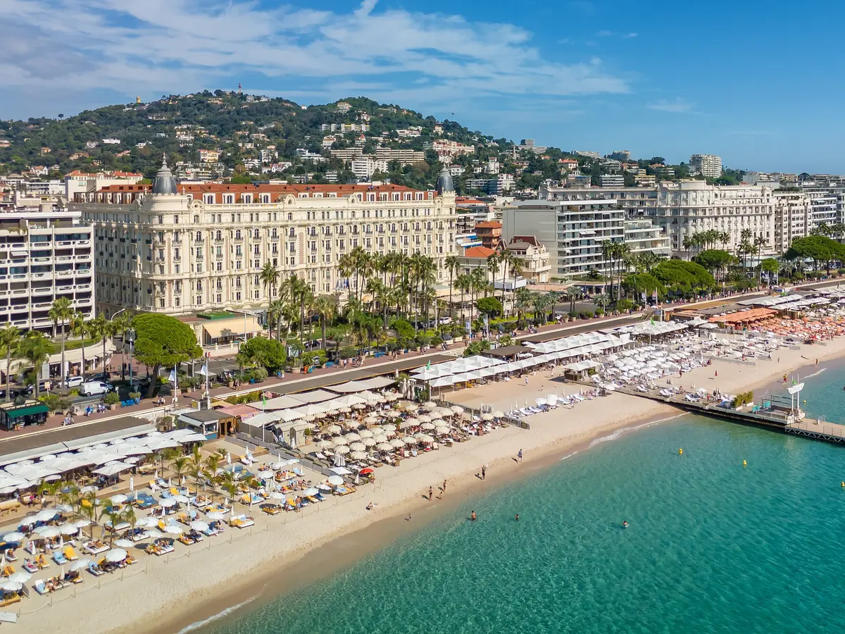 La Croisette and the bay of Cannes