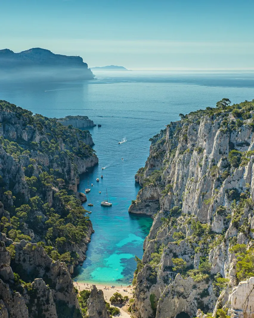 The cliffs of the calanques near Marseille